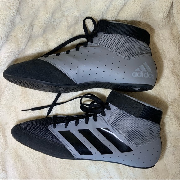 grey adidas wrestling shoes